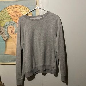 Plain Grey sweatshirt.
